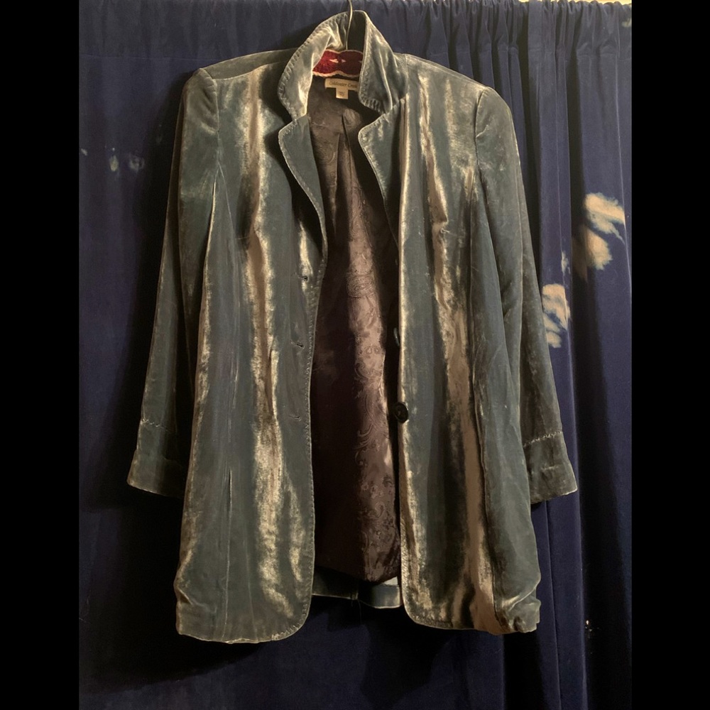 Coldwater creek P14 "blue-steel " velvet feel long jacket